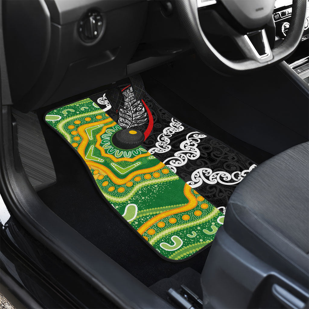 Aotearoa and Australia Lawn Bowls Car Mats Maori Fern and Aboriginal Pattern LT03 - Polynesian Pride