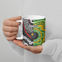 Personalised Aotearoa and Australia Lawn Bowls Ceramic Mug Maori Fern and Aboriginal Pattern LT03 - Polynesian Pride
