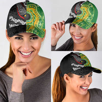 Aotearoa and Australia Lawn Bowls Classic Cap Maori Fern and Aboriginal Pattern LT03 - Polynesian Pride