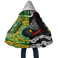 Personalised Aotearoa and Australia Lawn Bowls Cloak Maori Fern and Aboriginal Pattern LT03 Unisex Multicolor - Polynesian Pride