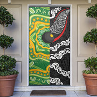 Aotearoa and Australia Lawn Bowls Door Cover Maori Fern and Aboriginal Pattern LT03 Multicolor - Polynesian Pride