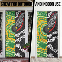 Aotearoa and Australia Lawn Bowls Door Cover Maori Fern and Aboriginal Pattern LT03 - Polynesian Pride