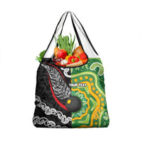 Personalised Aotearoa and Australia Lawn Bowls Grocery Bag Maori Fern and Aboriginal Pattern LT03 1-pack One Size Multicolor - Polynesian Pride