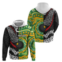 Personalised Aotearoa and Australia Lawn Bowls Hoodie Maori Fern and Aboriginal Pattern LT03 - Polynesian Pride