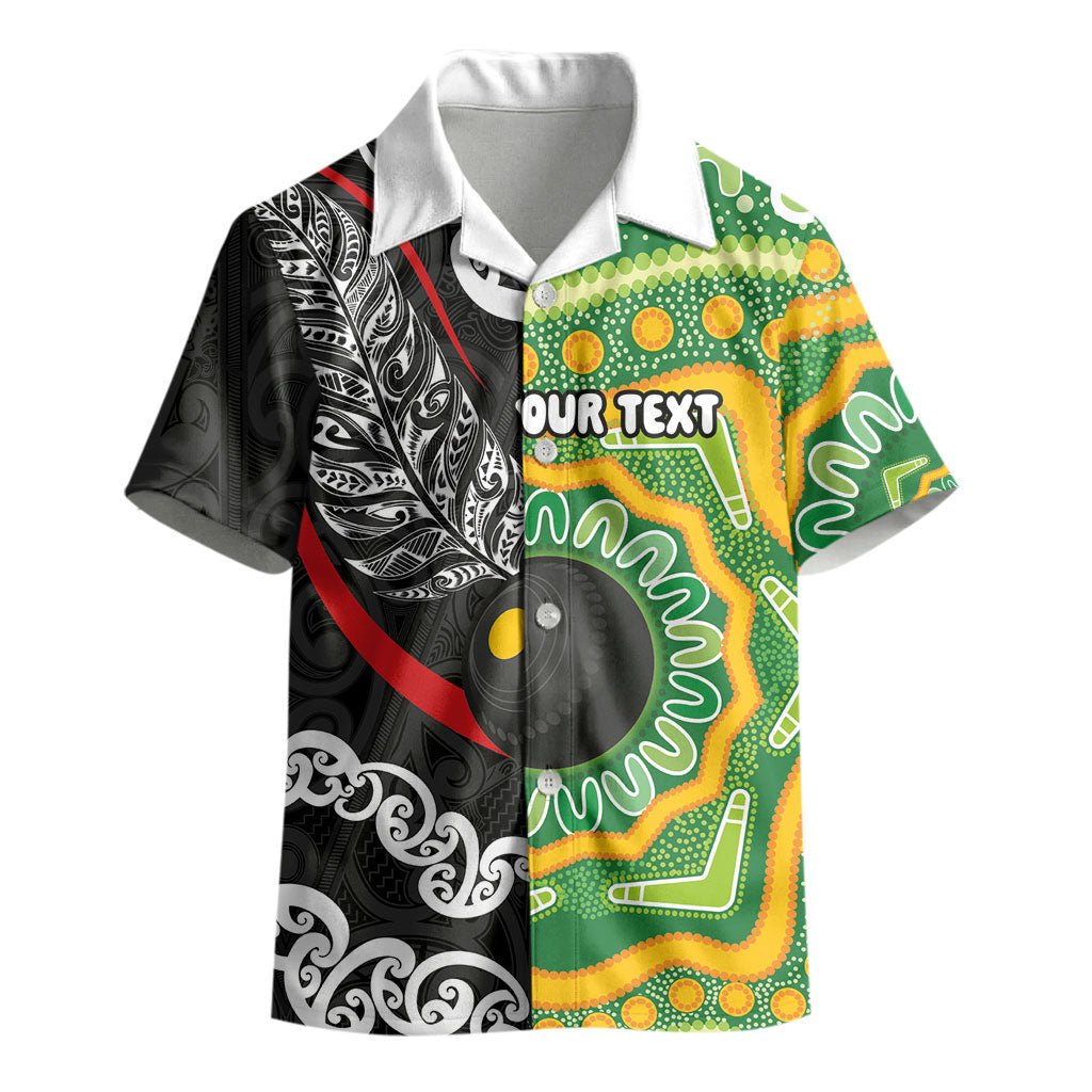 Personalised Aotearoa and Australia Lawn Bowls Kid Hawaiian Shirt Maori Fern and Aboriginal Pattern LT03 - Polynesian Pride