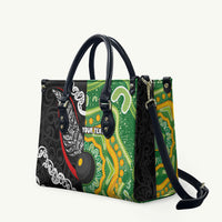 Personalised Aotearoa and Australia Lawn Bowls Leather Bag Maori Fern and Aboriginal Pattern LT03 Multicolor - Polynesian Pride
