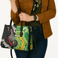 Personalised Aotearoa and Australia Lawn Bowls Leather Bag Maori Fern and Aboriginal Pattern LT03 - Polynesian Pride