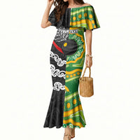 Personalised Aotearoa and Australia Lawn Bowls Mermaid Dress Maori Fern and Aboriginal Pattern LT03 Women Multicolor - Polynesian Pride
