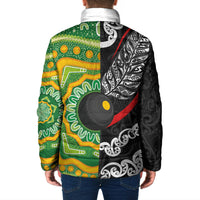 Personalised Aotearoa and Australia Lawn Bowls Padded Jacket Maori Fern and Aboriginal Pattern LT03 - Polynesian Pride