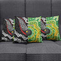 Personalised Aotearoa and Australia Lawn Bowls Pillow Cover Maori Fern and Aboriginal Pattern LT03 - Polynesian Pride
