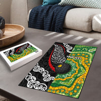 Personalised Aotearoa and Australia Lawn Bowls Puzzle Maori Fern and Aboriginal Pattern LT03 - Polynesian Pride