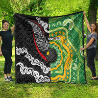 Personalised Aotearoa and Australia Lawn Bowls Quilt Maori Fern and Aboriginal Pattern LT03 - Polynesian Pride