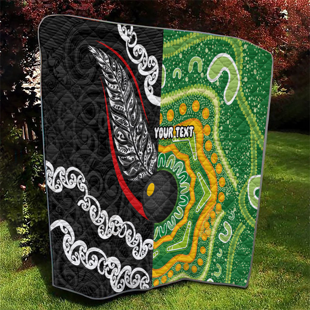 Personalised Aotearoa and Australia Lawn Bowls Quilt Maori Fern and Aboriginal Pattern LT03 - Polynesian Pride