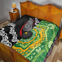 Personalised Aotearoa and Australia Lawn Bowls Quilt Maori Fern and Aboriginal Pattern LT03 - Polynesian Pride