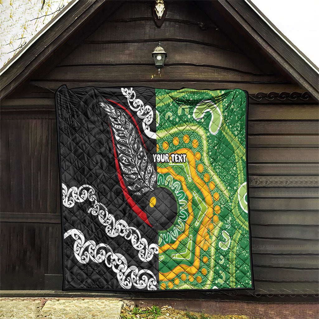 Personalised Aotearoa and Australia Lawn Bowls Quilt Maori Fern and Aboriginal Pattern LT03 - Polynesian Pride