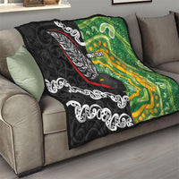 Personalised Aotearoa and Australia Lawn Bowls Quilt Maori Fern and Aboriginal Pattern LT03 - Polynesian Pride