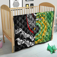 Personalised Aotearoa and Australia Lawn Bowls Quilt Maori Fern and Aboriginal Pattern LT03 - Polynesian Pride