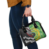 Personalised Aotearoa and Australia Lawn Bowls Shoulder Handbag Maori Fern and Aboriginal Pattern LT03 - Polynesian Pride