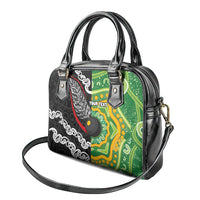 Personalised Aotearoa and Australia Lawn Bowls Shoulder Handbag Maori Fern and Aboriginal Pattern LT03 - Polynesian Pride