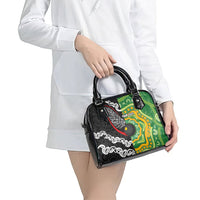 Personalised Aotearoa and Australia Lawn Bowls Shoulder Handbag Maori Fern and Aboriginal Pattern LT03 - Polynesian Pride