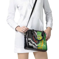 Personalised Aotearoa and Australia Lawn Bowls Shoulder Handbag Maori Fern and Aboriginal Pattern LT03 - Polynesian Pride