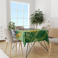 Personalised Aotearoa and Australia Lawn Bowls Tablecloth Maori Fern and Aboriginal Pattern LT03 - Polynesian Pride