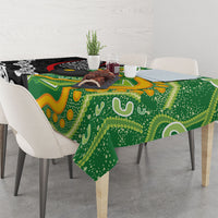 Personalised Aotearoa and Australia Lawn Bowls Tablecloth Maori Fern and Aboriginal Pattern LT03 - Polynesian Pride