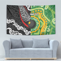 Personalised Aotearoa and Australia Lawn Bowls Tapestry Maori Fern and Aboriginal Pattern LT03 - Polynesian Pride