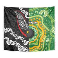 Personalised Aotearoa and Australia Lawn Bowls Tapestry Maori Fern and Aboriginal Pattern LT03 - Polynesian Pride