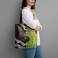 Personalised Aotearoa and Australia Lawn Bowls Tote Bag Maori Fern and Aboriginal Pattern LT03 - Polynesian Pride