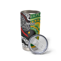 Personalised Aotearoa and Australia Lawn Bowls Tumbler Cup Maori Fern and Aboriginal Pattern LT03 - Polynesian Pride