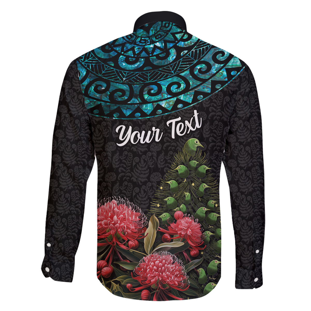 Personalized New Zealand Christmas Family Matching Long Sleeve Bodycon Dress and Hawaiian Shirt Maori Santa Pikorua and Pohutukawa Meri Kirihimete LT03 - Polynesian Pride