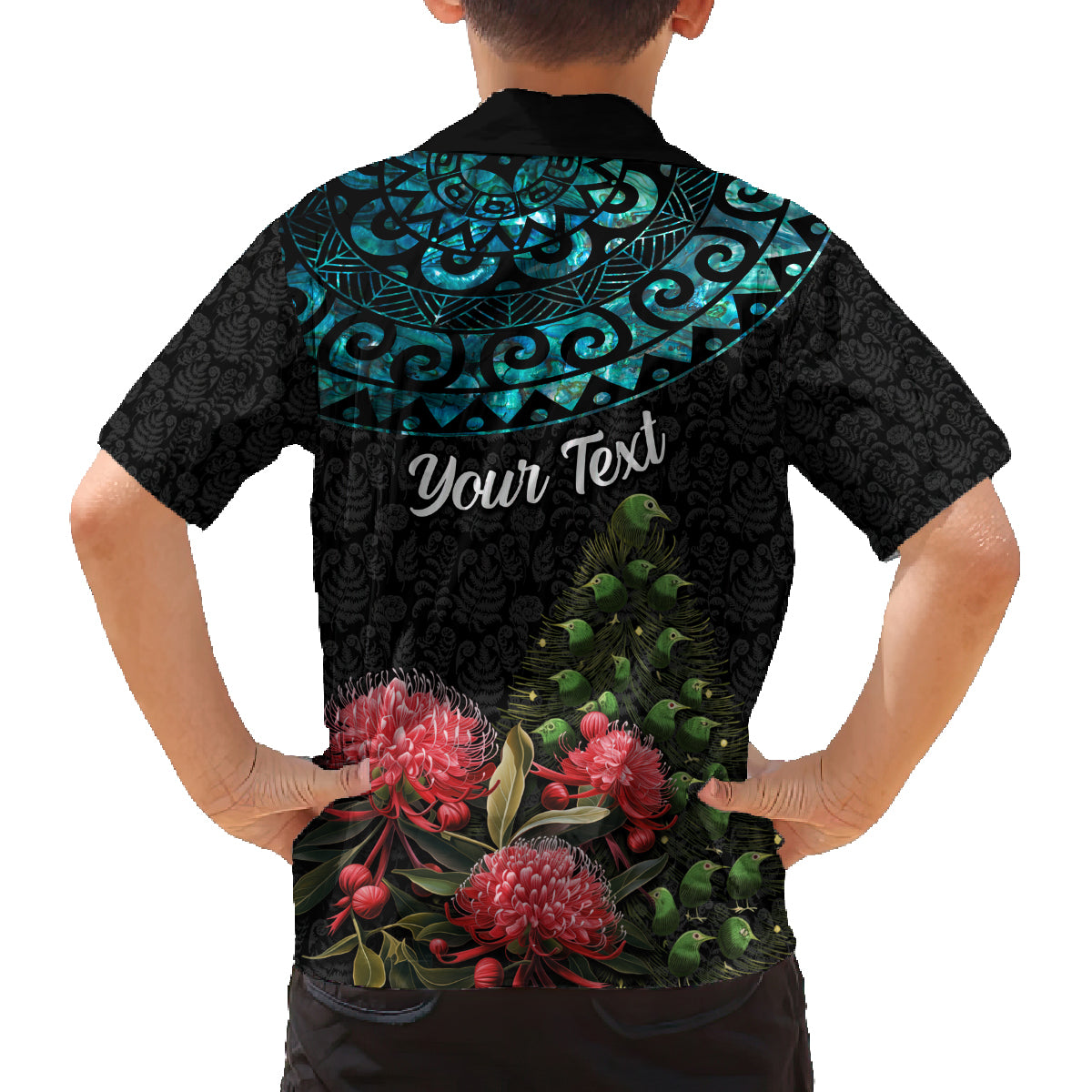 Personalized New Zealand Christmas Family Matching Summer Maxi Dress and Hawaiian Shirt Maori Santa Pikorua and Pohutukawa Meri Kirihimete LT03 - Polynesian Pride