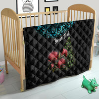 Personalized New Zealand Christmas Quilt Maori Santa Pikorua and Pohutukawa Meri Kirihimete LT03 - Polynesian Pride