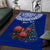 Personalized New Zealand Christmas Area Rug Maori Santa Pikorua and Pohutukawa Meri Kirihimete Blue LT03 Blue - Polynesian Pride