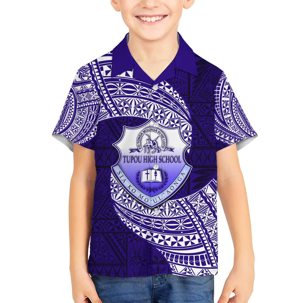 Tonga Tupou High School Hawaiian Shirt Traditional Ngatu and Polynesian Pattern LT03 - Polynesian Pride