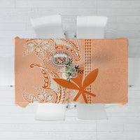 Kanaka Maoli Tropical Flowers with Kakau Tribal Tablecloth Peach Fuzz Color LT03 Peach Fuzz - Polynesian Pride