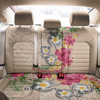 Hawaiian Tropical Flowers and Tribal Turtles Back Car Seat Cover Polynesian Art Motifs Beige Color LT03 - Polynesian Pride