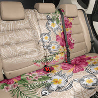 Hawaiian Tropical Flowers and Tribal Turtles Back Car Seat Cover Polynesian Art Motifs Beige Color LT03 - Polynesian Pride