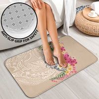 Hawaiian Tropical Flowers and Tribal Turtles Bathroom Set Polynesian Art Motifs Beige Color LT03 - Polynesian Pride