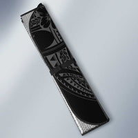 Hawaiian Tropical Flowers and Tribal Turtles Auto Sun Shade Polynesian Art Motifs Black Color LT03 - Polynesian Pride