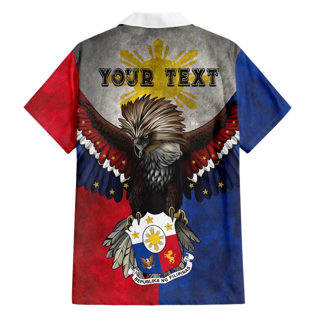 Custom Philippines World Champion Boxing Hawaiian Shirt Eagle-Grunge Design - Polynesian Pride