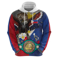 Custom Philippines World Champion Boxing Hoodie Eagle-Grunge Design - Polynesian Pride