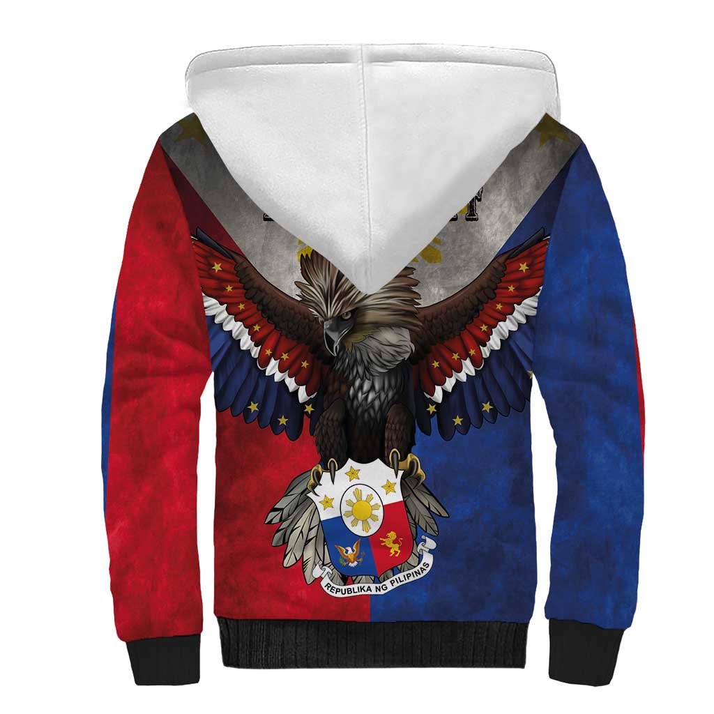 Custom Philippines World Champion Boxing Sherpa Hoodie Eagle-Grunge Design LT03 - Polynesian Pride