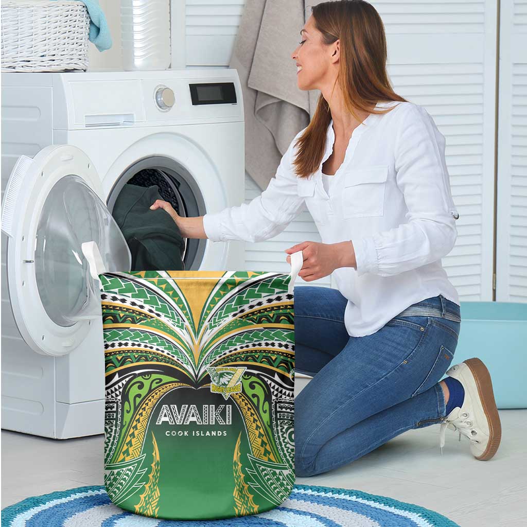 Cook Islands Rugby League Laundry Basket Avaiki Tatau Tribal Motifs Black Color LT03 - Polynesian Pride