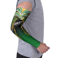 Custom Cook Islands Rugby League Arm Sleeves Avaiki Tatau Tribal Motifs Black Color LT03 - Polynesian Pride