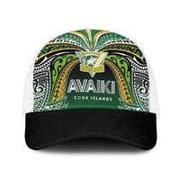 Cook Islands Rugby League Baseball Net Cap Avaiki Tatau Tribal Motifs Black Color LT03 One Size White Black - Polynesian Pride