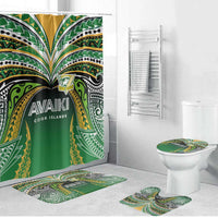 Cook Islands Rugby League Bathroom Set Avaiki Tatau Tribal Motifs Black Color LT03 Bathroom Set (4 pcs) Black - Polynesian Pride
