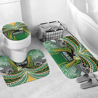 Cook Islands Rugby League Bathroom Set Avaiki Tatau Tribal Motifs Black Color LT03 Mat Set Only (3 pcs) One Size Black - Polynesian Pride