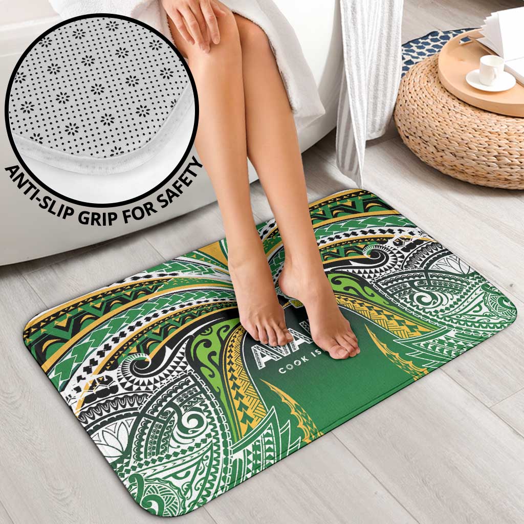 Cook Islands Rugby League Bathroom Set Avaiki Tatau Tribal Motifs Black Color LT03 - Polynesian Pride